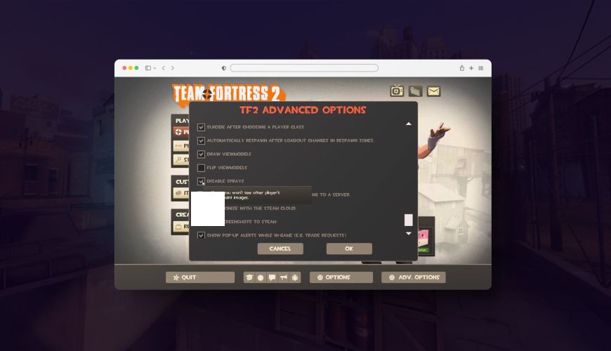 tf2 sprays menu