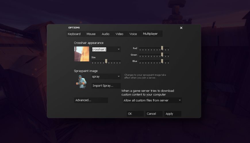 tf2 settings menu