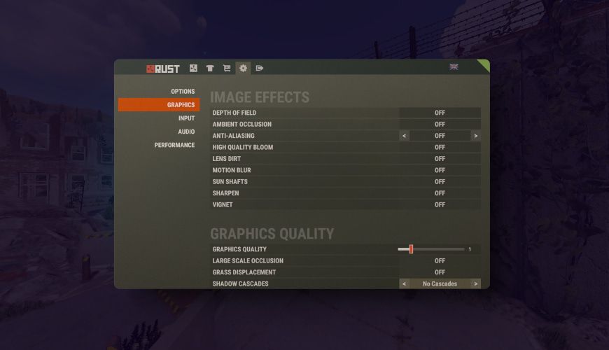 rust advanced settings