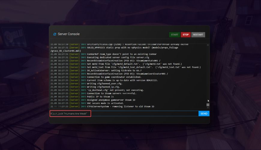 tf2 server console commands