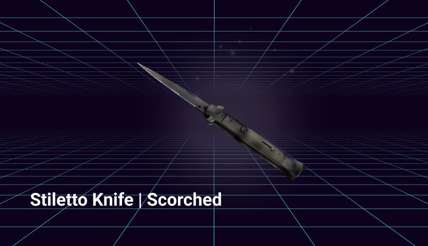 stiletto knife scorched