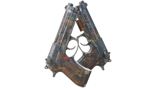 StatTrak™ Dual Berettas | Hideout (Battle-Scarred)