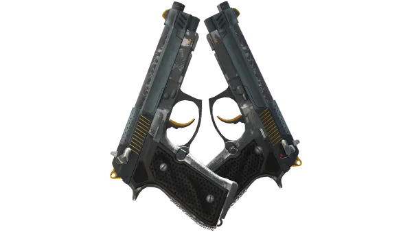 StatTrak™ Dual Berettas | Ventilators (Well-Worn)