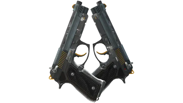 StatTrak™ Dual Berettas | Ventilators (Well-Worn)