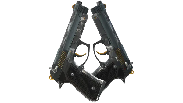 StatTrak™ Dual Berettas | Ventilators (Well-Worn)