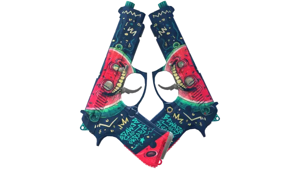 StatTrak™ Dual Berettas | Melondrama (Well-Worn)