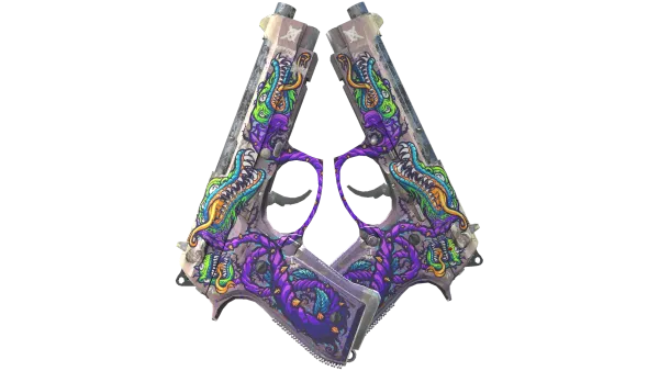 StatTrak™ Dual Berettas | Flora Carnivora (Well-Worn)