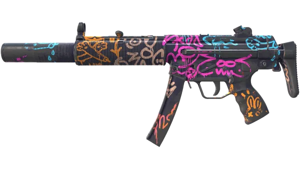 MP5-SD | Neon Squeezer (Battle-Scarred)