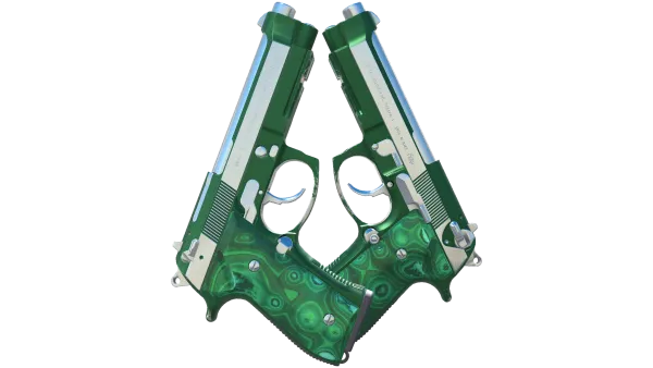 Dual Berettas | Polished Malachite (Minimal Wear)