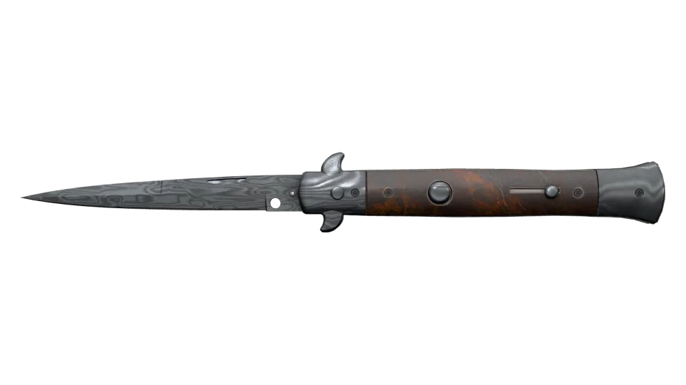 ★ Stiletto Knife | Damascus Steel (Battle-Scarred)