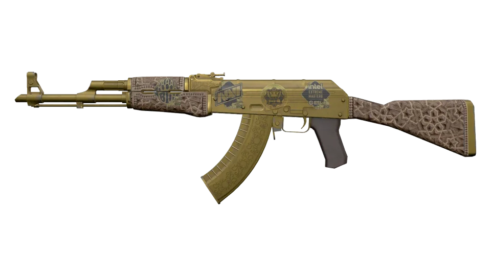 Souvenir AK-47 | Gold Arabesque (Battle-Scarred)
