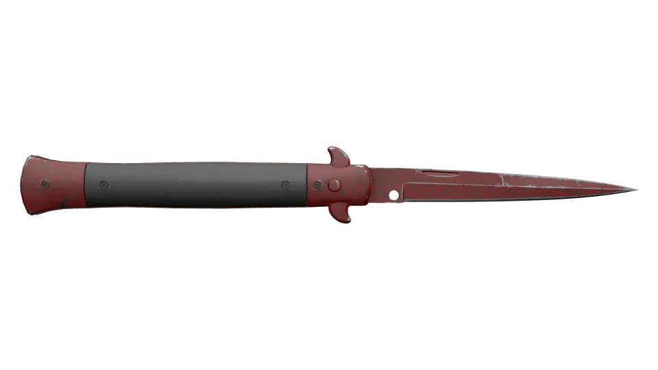 ★ Stiletto Knife | Crimson Web (Well-Worn) thumbnail