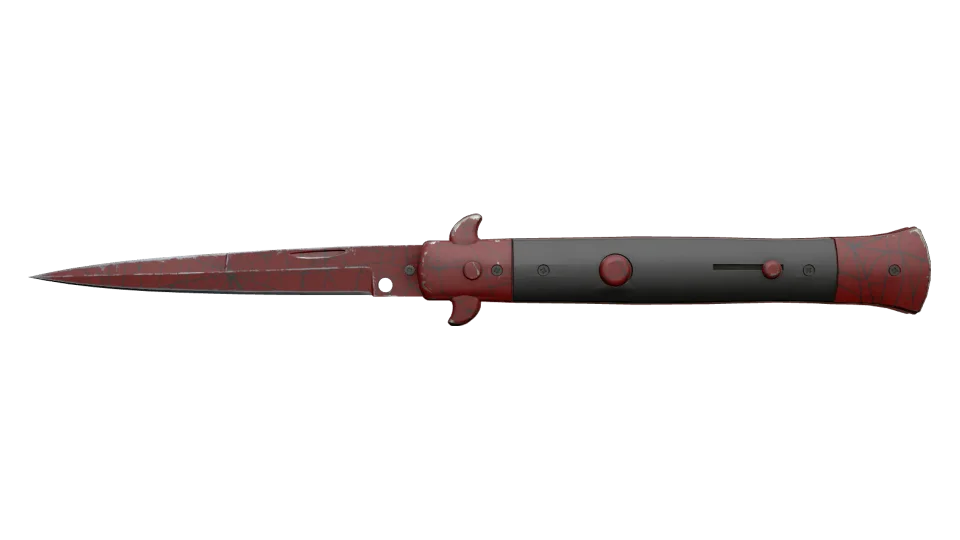 ★ Stiletto Knife | Crimson Web (Well-Worn)