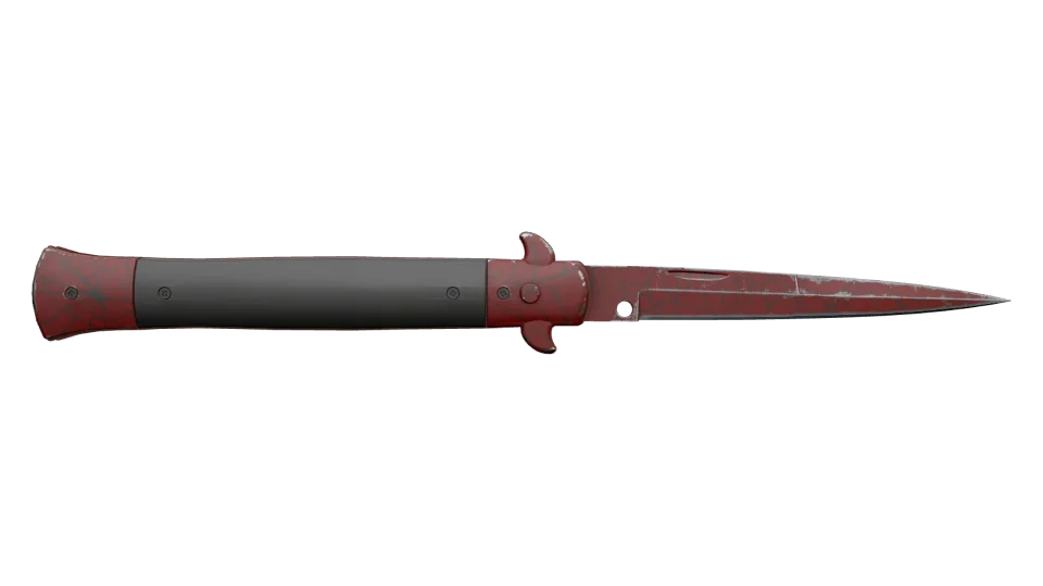 ★ Stiletto Knife | Crimson Web (Well-Worn) thumbnail