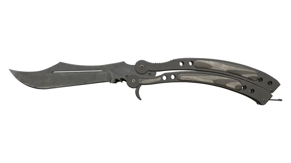 ★ Butterfly Knife | Black Laminate (Battle-Scarred)