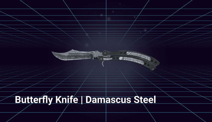 butterfly knife damascus steel