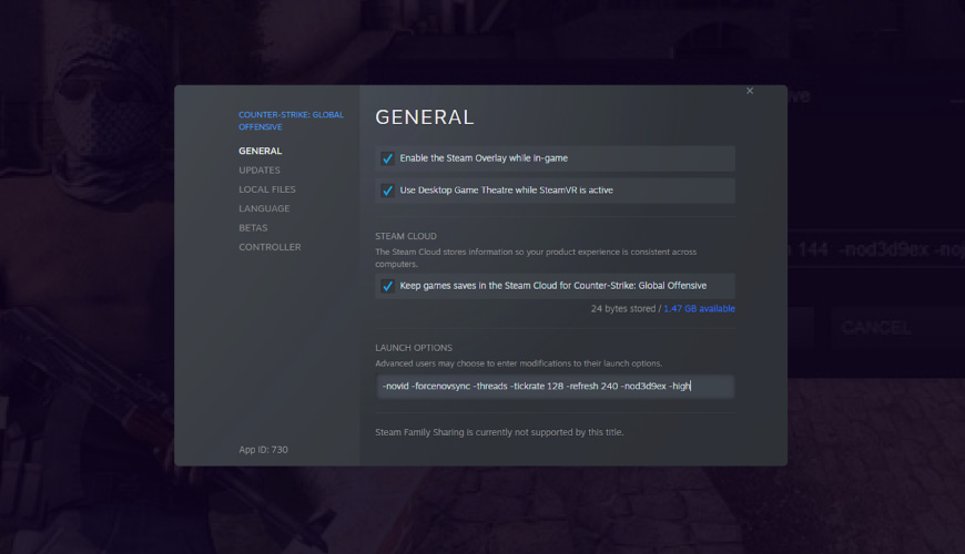 counter strike launch options