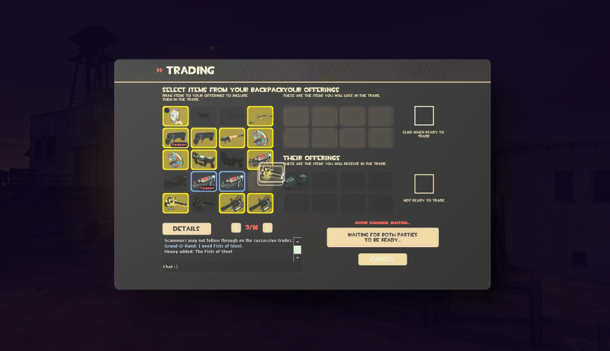 tf2 trading with other players