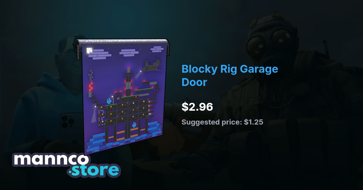 Blocky Rig Garage Door | Mannco.store