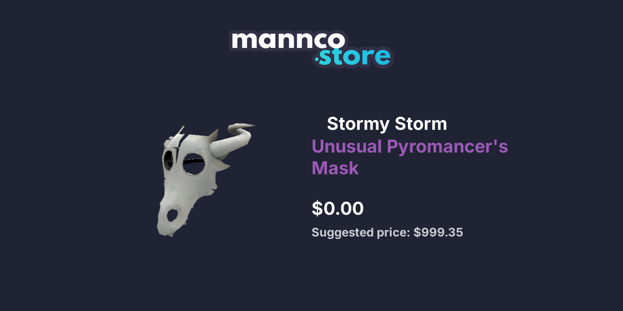 Stormy Storm Unusual Pyromancer s Mask | Mannco.store