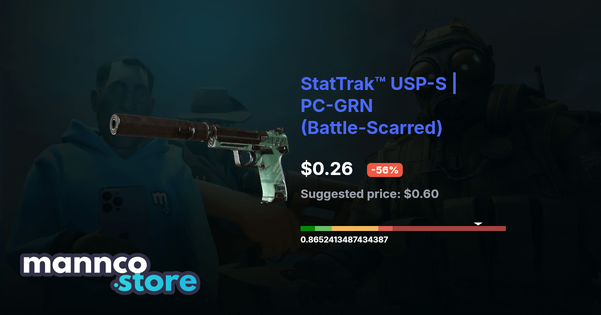StatTrak™ USP-S | PC-GRN (Battle-Scarred) | Mannco.store