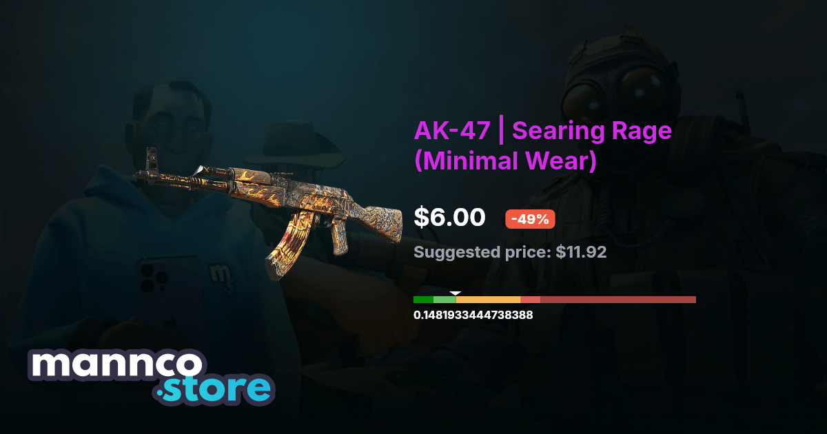 AK-47 | Searing Rage (Minimal Wear) | Mannco.store