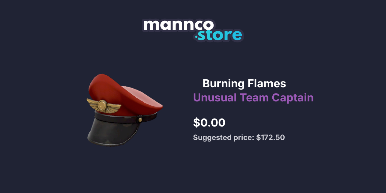 Burning Flames Unusual Team Captain | Mannco.Store