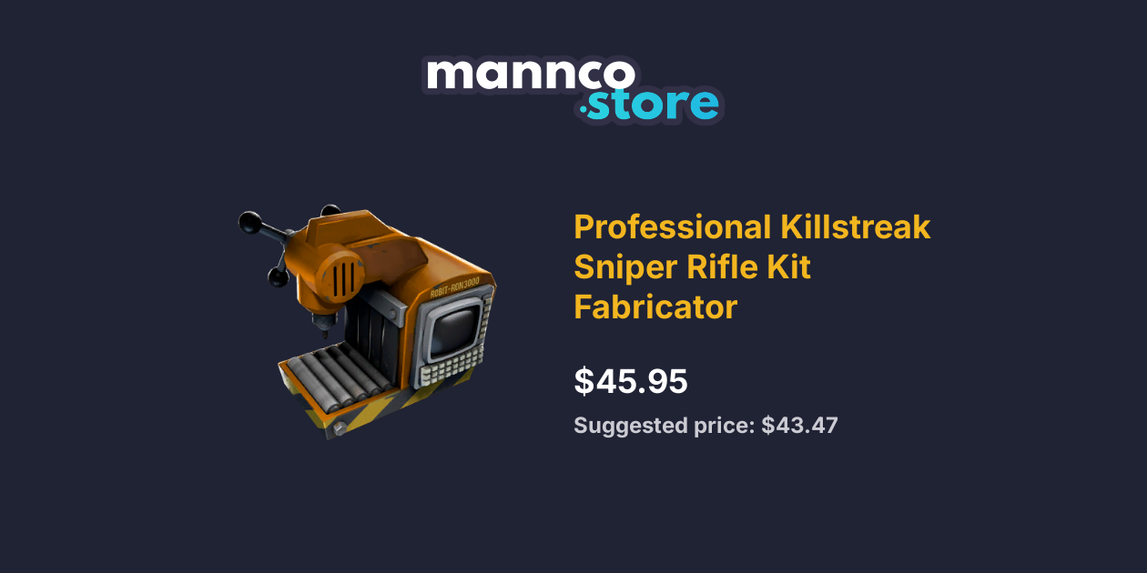 Professional Killstreak Sniper Rifle Kit Fabricator Mannco.store