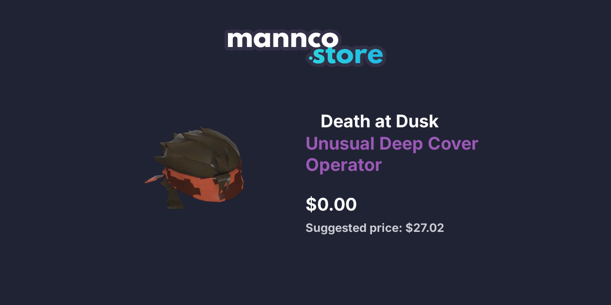 Death at Dusk Unusual Deep Cover Operator Mannco.store