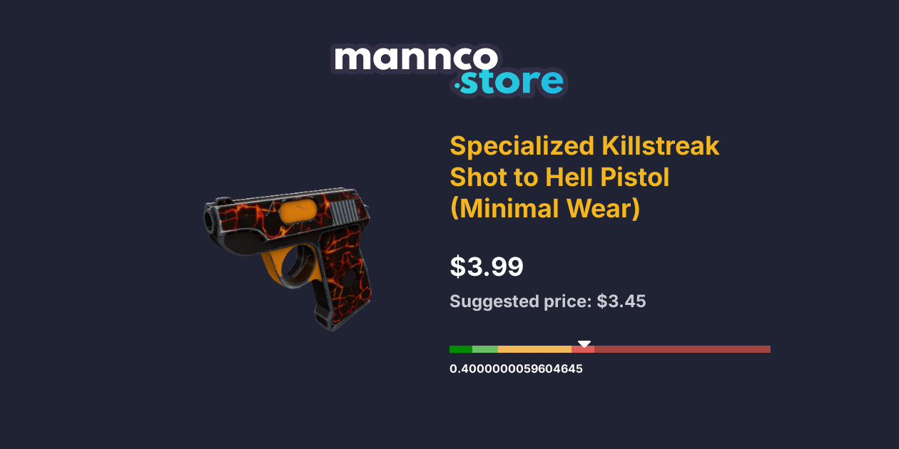 Specialized Killstreak Shot to Hell Pistol (Minimal Wear) Mannco.store