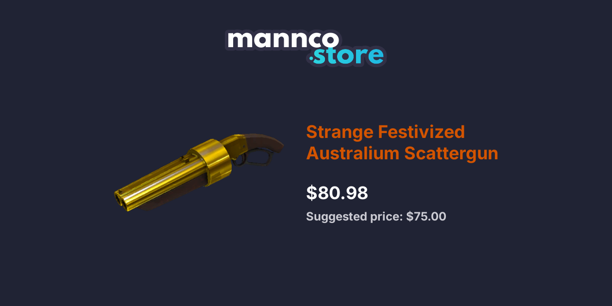 Strange Festivized Australium Scattergun Mannco.Store