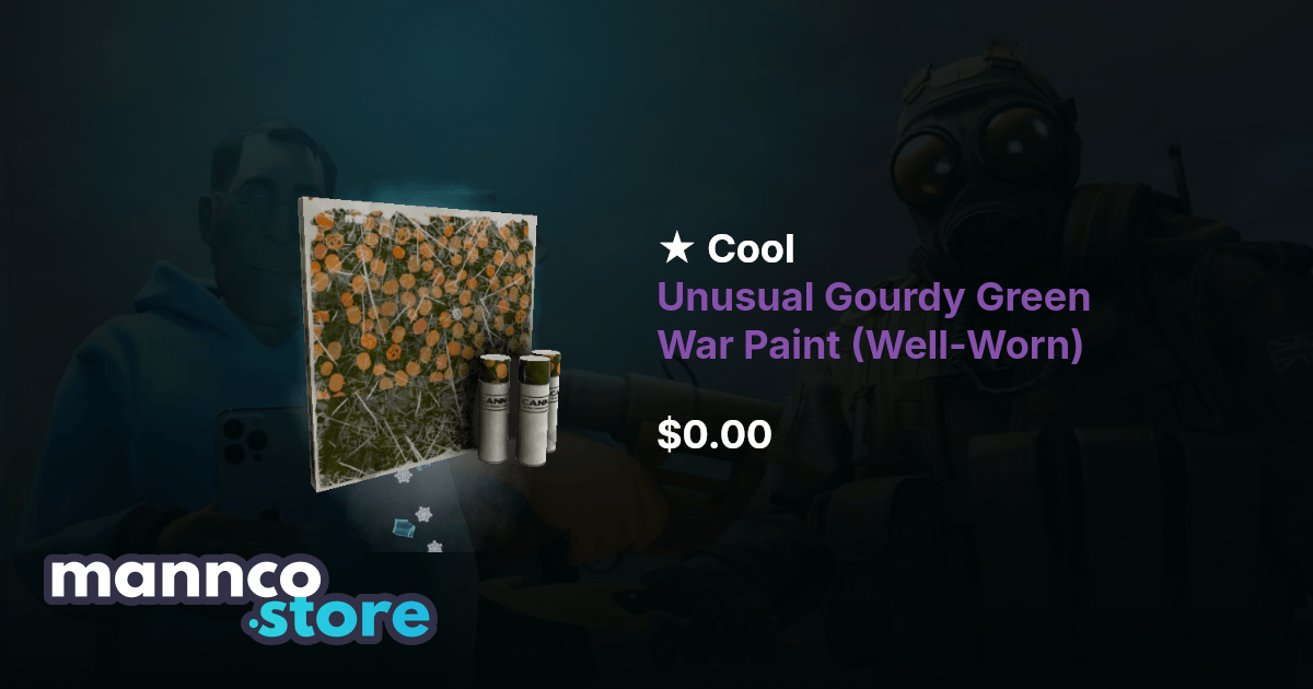 Cool Unusual Gourdy Green War Paint (Well-Worn) | Mannco.store