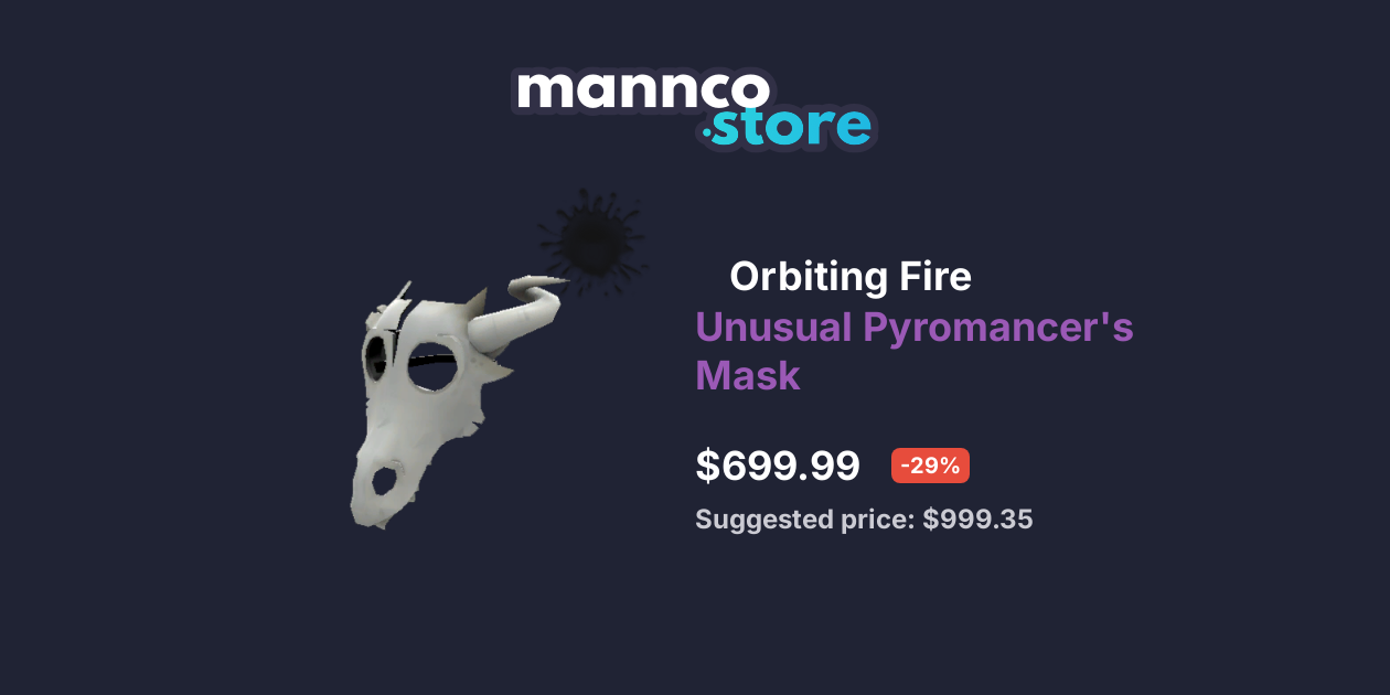Orbiting Fire Unusual Pyromancer s Mask | Mannco.store