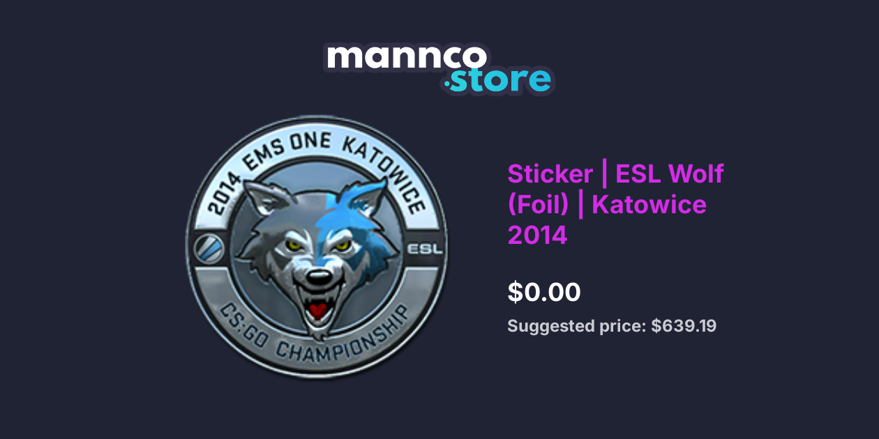 Sticker ESL Wolf (Foil) Katowice 2014 Mannco.store