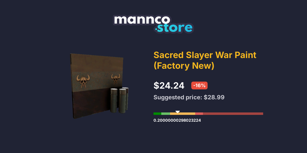 Sacred Slayer War Paint (Factory New) Mannco.store