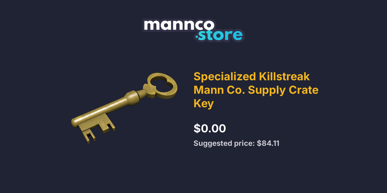 Specialized Killstreak Mann Co. Supply Crate Key Mannco.store
