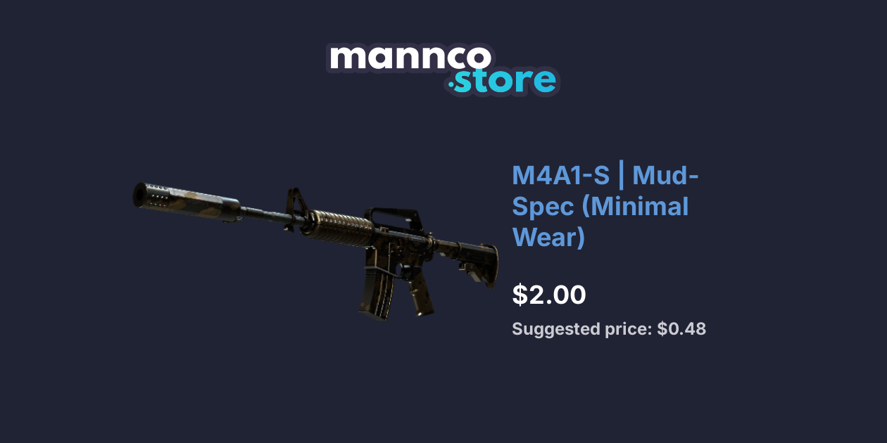 M4A1-S | Mud-Spec (Minimal Wear) | Mannco.store