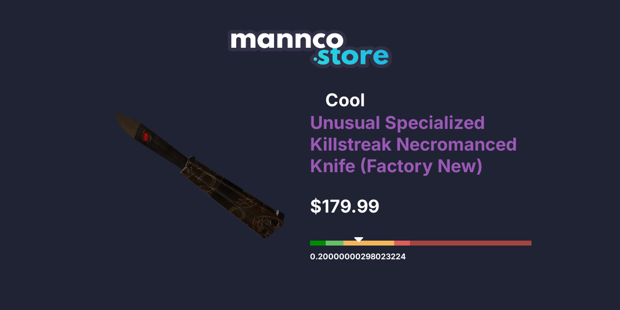 Cool Unusual Specialized Killstreak Necromanced Knife (Factory New